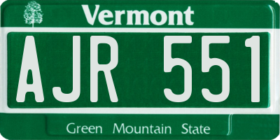 VT license plate AJR551