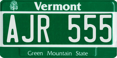 VT license plate AJR555
