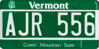 VT license plate AJR556