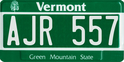 VT license plate AJR557