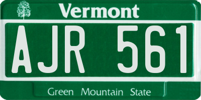 VT license plate AJR561