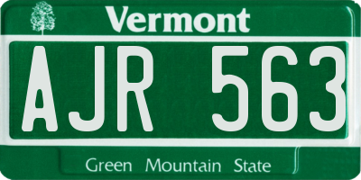VT license plate AJR563