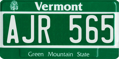 VT license plate AJR565