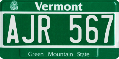 VT license plate AJR567
