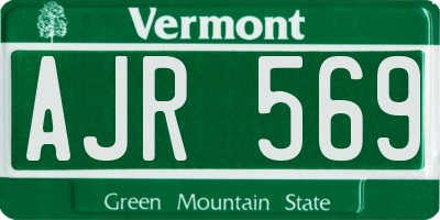 VT license plate AJR569