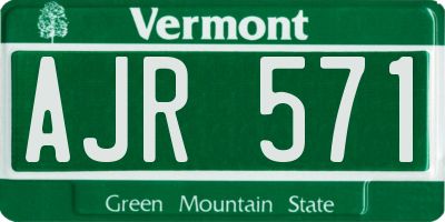 VT license plate AJR571