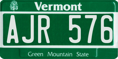 VT license plate AJR576