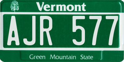 VT license plate AJR577