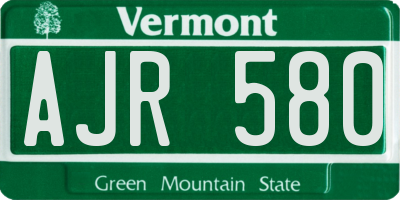 VT license plate AJR580