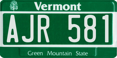 VT license plate AJR581
