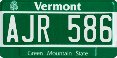 VT license plate AJR586