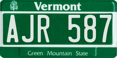 VT license plate AJR587