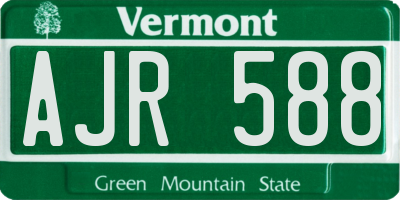 VT license plate AJR588