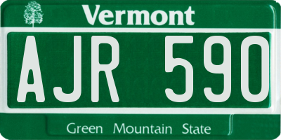 VT license plate AJR590