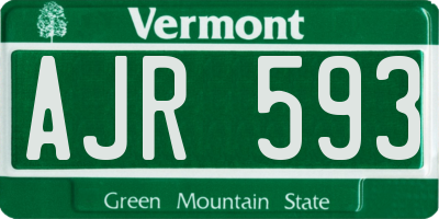 VT license plate AJR593