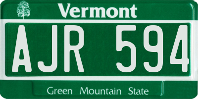 VT license plate AJR594