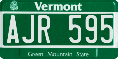 VT license plate AJR595
