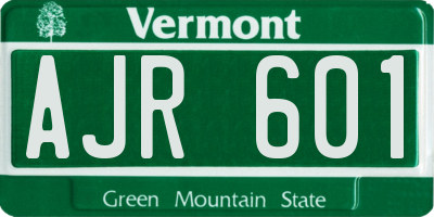 VT license plate AJR601