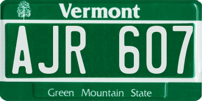 VT license plate AJR607