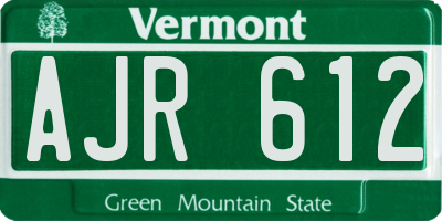 VT license plate AJR612