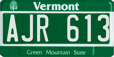 VT license plate AJR613