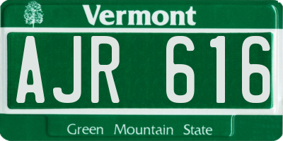 VT license plate AJR616