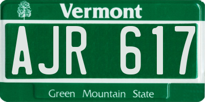 VT license plate AJR617