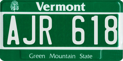 VT license plate AJR618