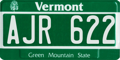 VT license plate AJR622