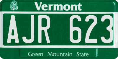 VT license plate AJR623