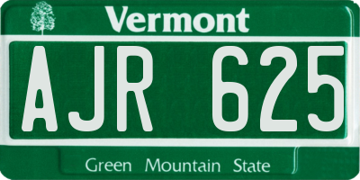 VT license plate AJR625
