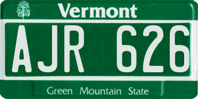 VT license plate AJR626