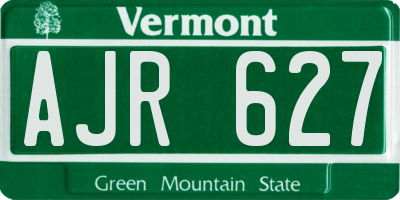VT license plate AJR627