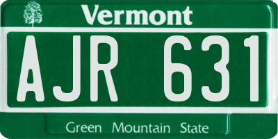 VT license plate AJR631