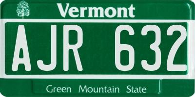 VT license plate AJR632