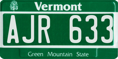 VT license plate AJR633