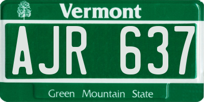 VT license plate AJR637