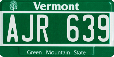 VT license plate AJR639