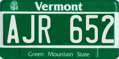 VT license plate AJR652