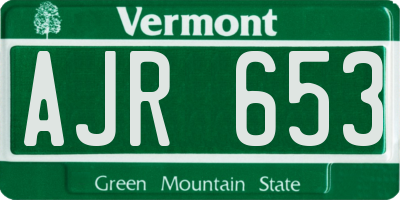 VT license plate AJR653