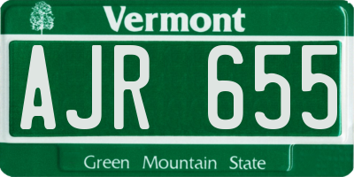 VT license plate AJR655