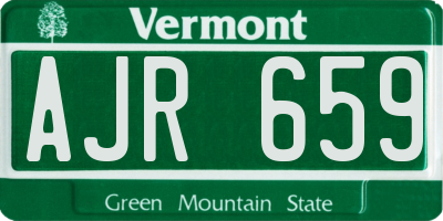 VT license plate AJR659