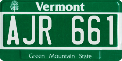 VT license plate AJR661