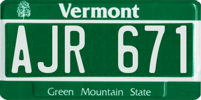 VT license plate AJR671