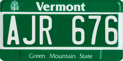 VT license plate AJR676