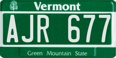 VT license plate AJR677