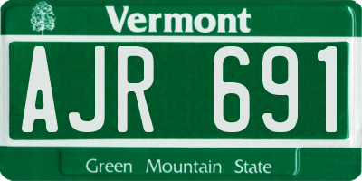 VT license plate AJR691