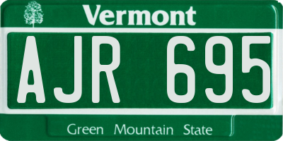 VT license plate AJR695