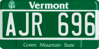 VT license plate AJR696