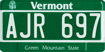 VT license plate AJR697